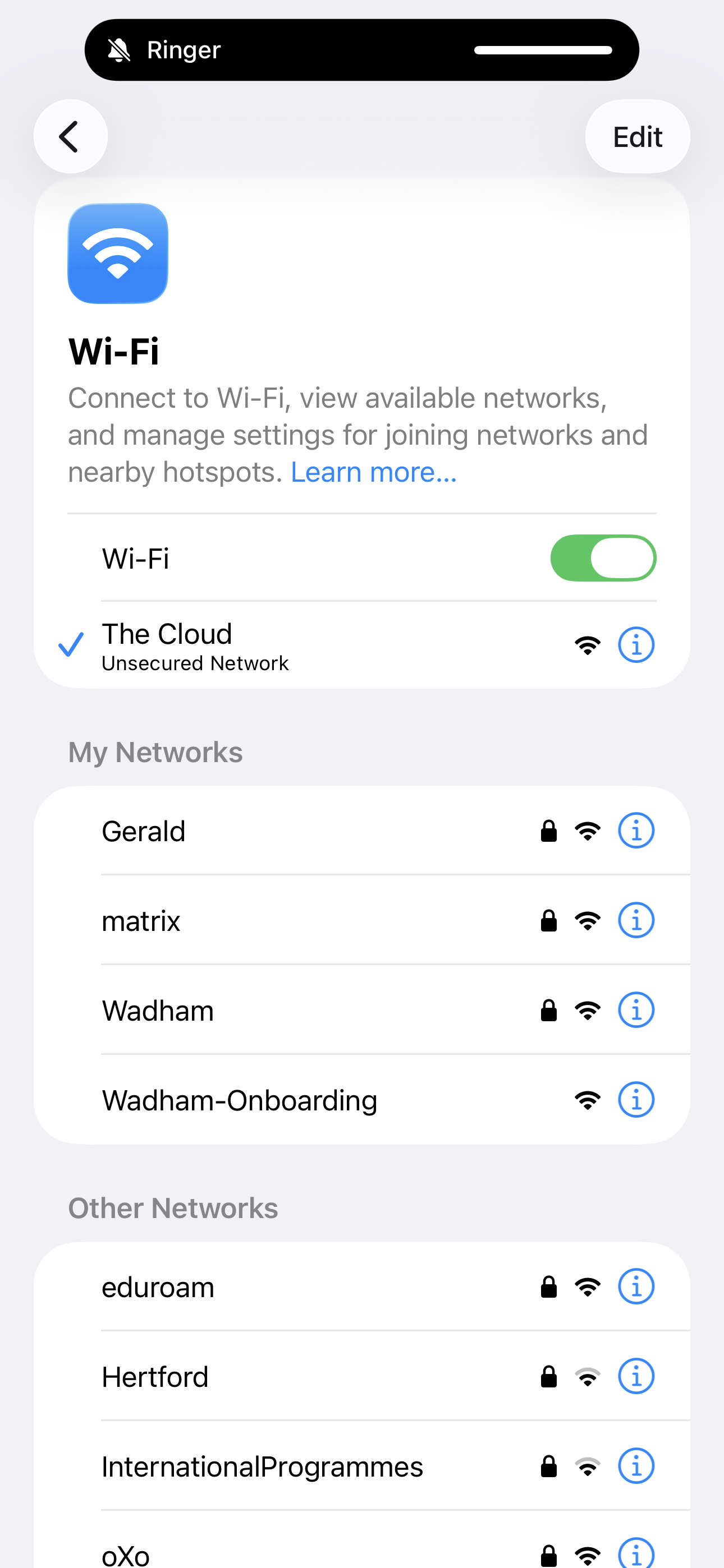 Wi-Fi selection